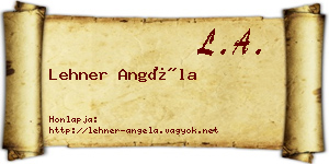 Lehner Angéla névjegykártya